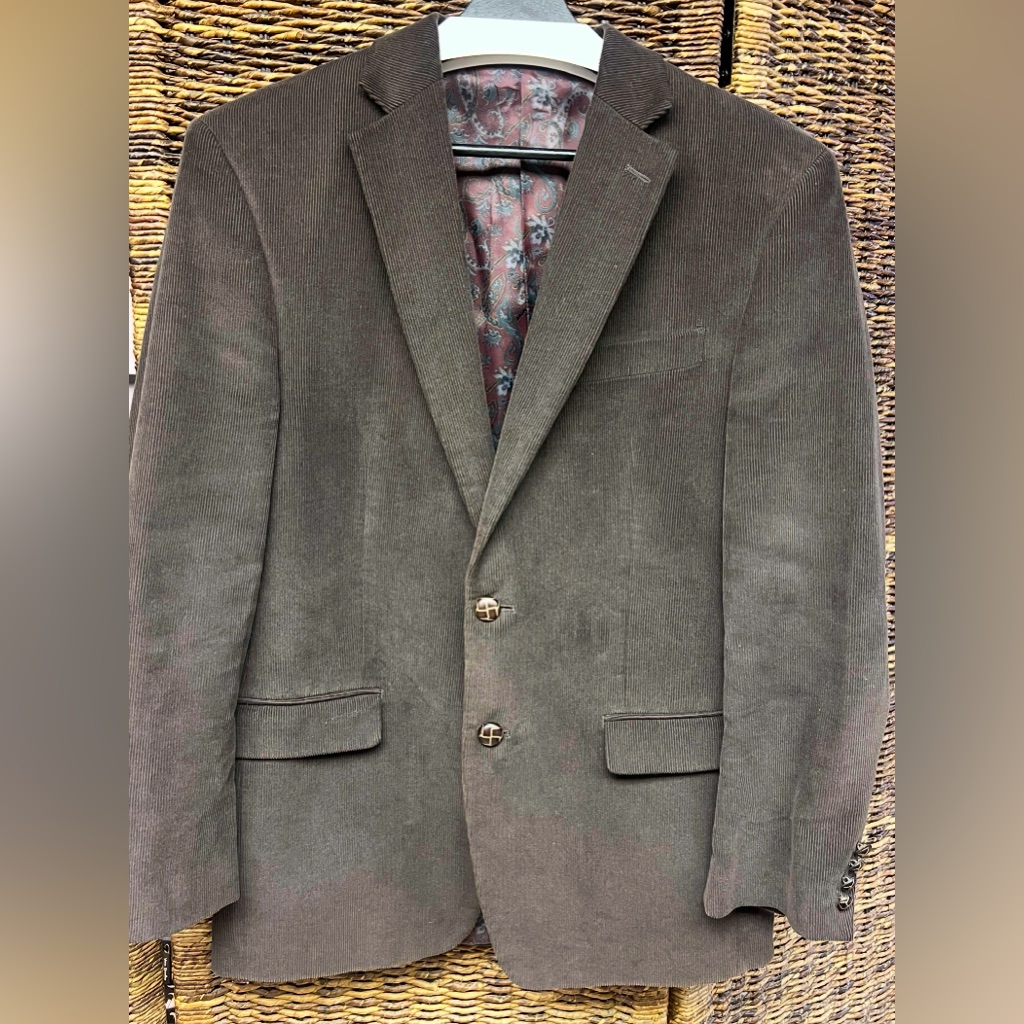 Lauren, Ralph Lauren,Classic Brown Men's Corduroy Blazer,Size:40r,Pattern Inside